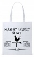 Dla Księgowej Księgowego Torba Eco Biała Shopper Z Nadrukiem Ze Zdjęciem