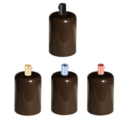 OPRAWKA E27 OSŁONKA DEKORACYJNA METALOWA GRAFFITOWY BRĄZ Z CHROMEM na Arena.pl