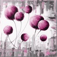 50CM 50CM OBRAZ ABSTRAKCYJNE DMUCHAWCE FUKSJI DRUK PŁÓTNO