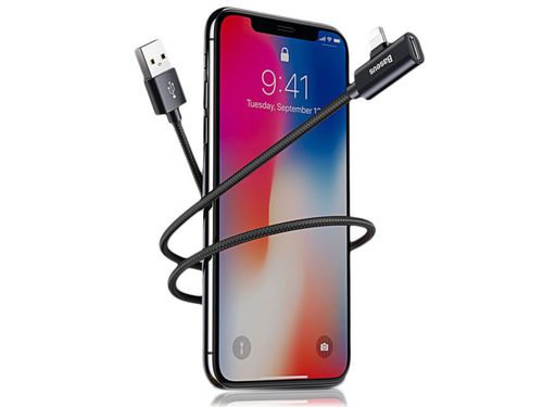 Baseus kabel kątowy Entertaining audio 2A 1M Lightning - USB czarny na Arena.pl