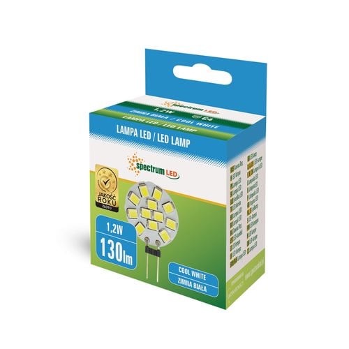 Żarówka G4 LED 6LED SMD 1,2W 12V zimna Spectrum na Arena.pl