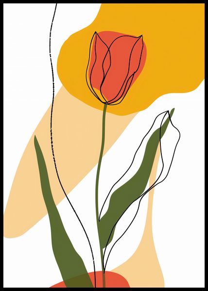 Plakat 59,4x84,1cm Przerysowany Tulipan zdjęcie 2