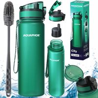 Szczoteczka do mycia + butelka + filtr AQUAPHOR CITY 0,5 butelkowa zieleń