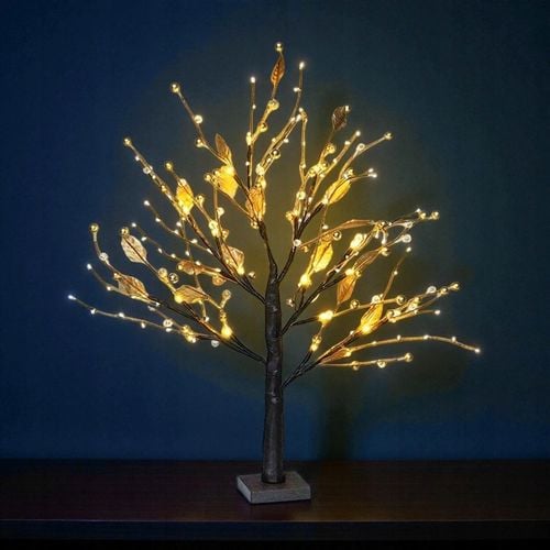 DRZEWKO LAMPKA DRZEWO LIŚCIASTE LED 55 CM LISTKI ŚWIECĄCE OZDOBA na Arena.pl