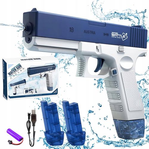 ELEKTRYCZNY AUTOMATYCZNY PISTOLET NA WODĘ DWA MAGAZYNKI GLOCK KARABIN na Arena.pl