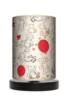 Lampa stołowa - nocna drewniana mała - Misie