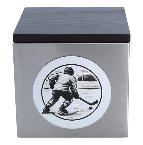 Urna z motywem hokejowym. Urna kremacyjna dla hokeisty Tabliczka / Nie na Arena.pl