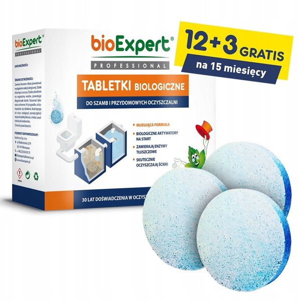 15x tabletki do szamb oczyszczalni WYDAJNE bakterie enzymy +ŻEL do WC 0,5 L zdjęcie 13