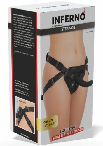 inferno back support vegan leather strap-on z regulacją i ringami na Arena.pl