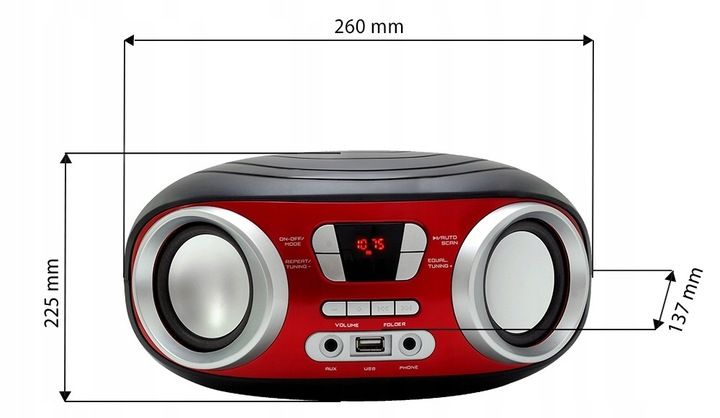 RADIO KUCHENNE BLUETOOTH BOOMBOX MANTA USB AUX FM zdjęcie 5