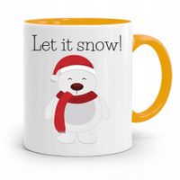 Kubek Żółty Świąteczny Pod Choinkę Na Mikołaja Z Nadrukiem Ze Zdjęciem