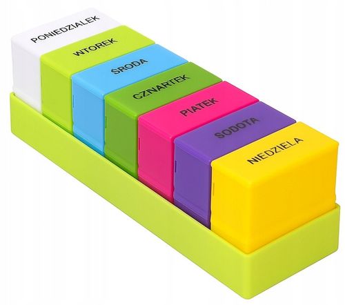 Organizer na leki Tygodniowy Kasetka Pojemnik kasetka na tabletki 7/4 DA402 na Arena.pl