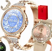 SMARTWATCH DAMSKI DLA KOBIETY ELEGANCKI CYRKONIE ROZMOWY POWIADOMIENIA PULS