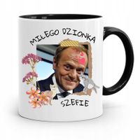 Kubek Czarny Donald Tusk Po Platforma Prezent Z Nadrukiem Ze Zdjęciem