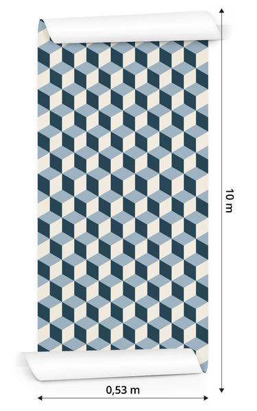 Tapeta Sześciany 3D w Stylu Retro zdjęcie 3