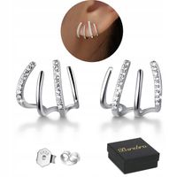 Kolczyki Srebrne PRÓBA 925 SREBRO Sztyfty z Cyrkoniami WKRĘTKI Damskie