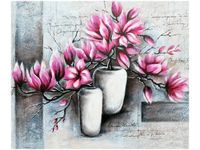 60X50CM MAGNOLIE WAZONACH OBRAZ ŚCIAN DREWNIANE