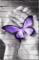 100 70CM OBRAZ PŁÓTNO MOTYL DŁONIACH PŁÓTNO RAMA