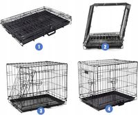 Duża Klatka dla Psa do Samochodu Transportowa Kennel Metalowa 76x45x52 L