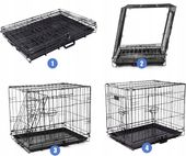 Duża Klatka dla Psa do Samochodu Transportowa Kennel Metalowa 76x45x52 L