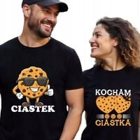 Koszulki dla Par Prezent Pary na Walentynki Zakochanych Ciastek Ciastka L