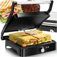 OPIEKACZ TOSTER GRILL DO KANAPEK PANINI ELEKTRYCZNY ROZKŁADANY MOCNY 1000W