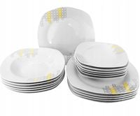 Talerze Serwis KOMPLET OBIADOWY MISOLI Kwadratpwe 18 EL Wzór 035