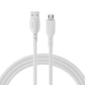 kabel przewód ze wskaźnikiem led usb - micro usb 2.4a 2m biały