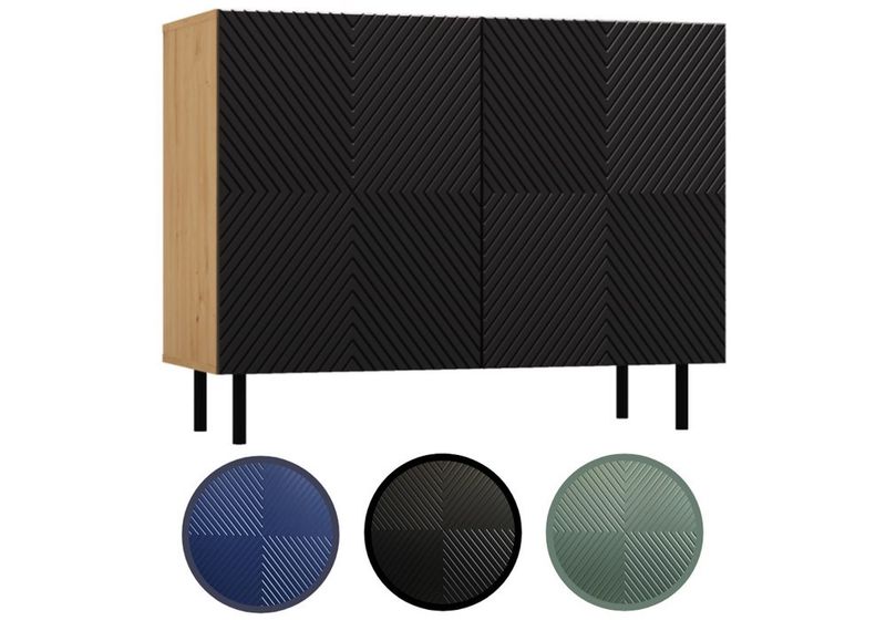 KOMODA KAMA 2 DRZWI - ARTISAN/CZERŃ zdjęcie 1