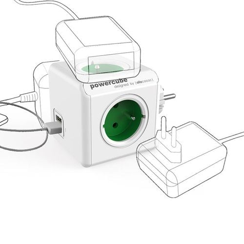 Listwa kostka allocacoc PowerCube 4 gniazda 230V +2xUSB 2.1A na Arena.pl