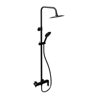 Clever 2.0 zestaw prysznicowy ścienny z deszczownicą 25 cm, czarny soft