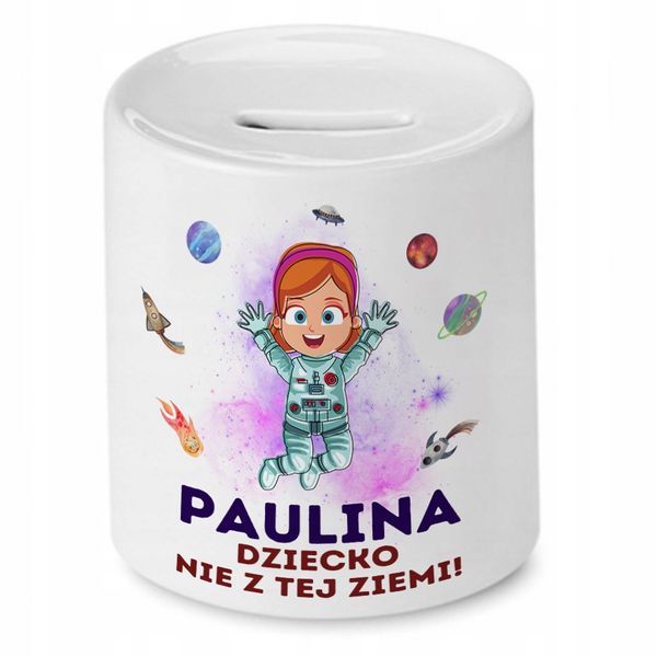 Skarbonka 330 Ml Dla Pauliny Córki Dziecka Z Nadrukiem Ze Zdjęciem zdjęcie 1