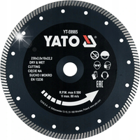 TARCZA DIAMENTOWA TURBO 230MM DO CIĘCIA GRESU I CERAMIKI YATO
