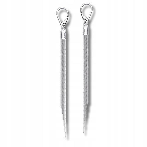 Srebrne 925 długie kolczyki 9 cm z łańcuszków cardano Pudełko ozdobne na Arena.pl