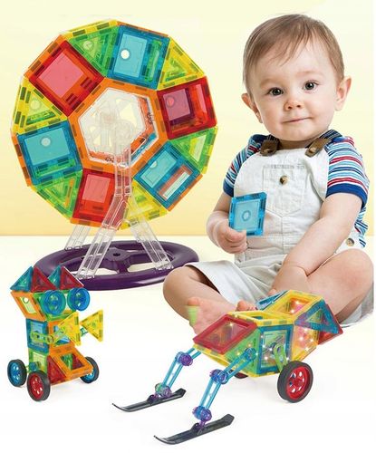 KLOCKI MAGNETYCZNE 3D MAGNETIC EDUKACYJNE NEODYMOWE PANELE DLA DZIECI na Arena.pl