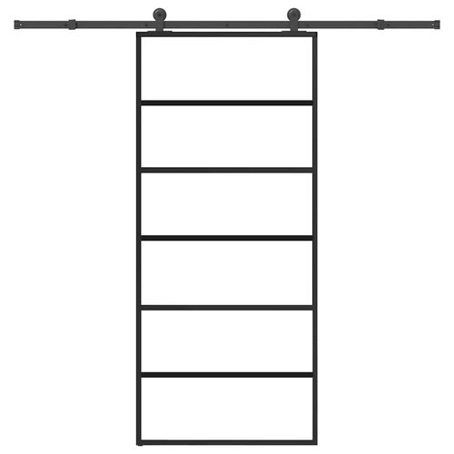 Drzwi przesuwne z osprzętem, 90x205 cm, szkło ESG i aluminium na Arena.pl