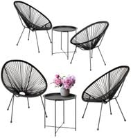 zestaw mebli ogrodowych komplet meble ogrodowe na taras balkon czarny retro