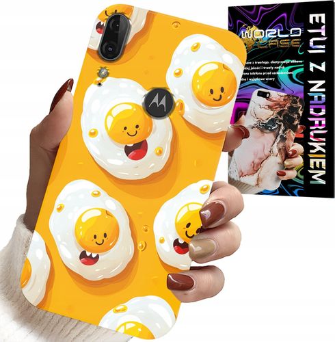 ETUI DO MOTOROLA MOTO E6 PLUS - SŁODKIE UŚMIECHNIĘTE JAJKA CASE + FOLIA na Arena.pl