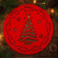 Maty na stół filcowe podkładki pod talerz Altom Design Choinka 38 cm 6 szt