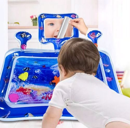 Dmuchana Mata Wodna Sensoryczna Dla Niemowląt Dzwieki Lustro Mata XXL 65cm na Arena.pl