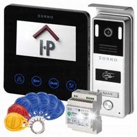 Wideodomofon Domofon LCD 4,3" Czytnik RFID Furtka Brama + ZASILACZ NA SZYNĘ