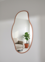 Asymetryczne Lustro Ścienne 40x75 cm – Rama MDF w Kolorze Miedzi