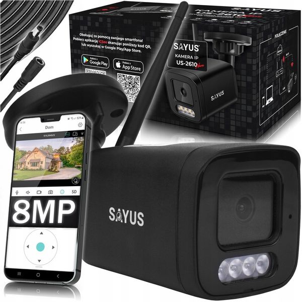 KAMERA ZEWNĘTRZNA IP WiFi 8MPx METALOWA 4K ULTRA HD DETEKCJA RUCHU ZOOM 8MP zdjęcie 1