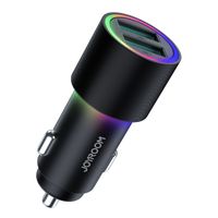 samochodowa ładowarka 2x usb z podświetleniem 24w czarny