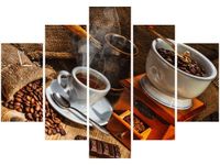 105CM 150CM ZEGAR 5 ELEM ŚWIAT KAWOSZA DRUK OBRAZ