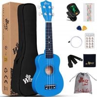 UKULELE SOPRANOWE NIEBIESKIE + GRATIS ZESTAW AKCESORIÓW POKROWIEC KOSTKI