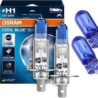 ŻARÓWKI OSRAM H1 COOL BLUE BOOST 5500K 80W BIAŁE ŚWIATŁO + W5W WHITE EFFECT