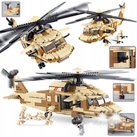 Klocki Helikopter Sikorsky UH-60 Black Hawk 439 el. + 4 figurki WOJSKO