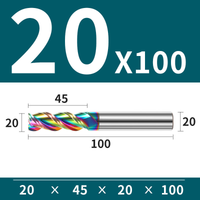 Frez 3 Ostrzowy z Węglika Spiekanego z Powłoką DLC Rozmiar: Ø20x45x20Dx100L