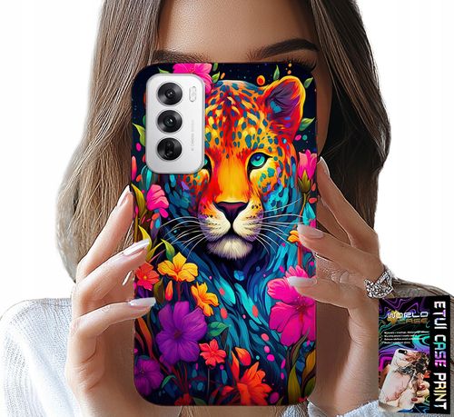 ETUI DO OPPO RENO12 5G - KWIECISTE WZORY TYGRYS TYGRYSEK + FOLIA na Arena.pl
